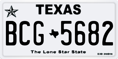 TX license plate BCG5682