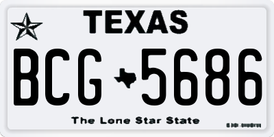 TX license plate BCG5686