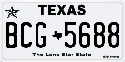 TX license plate BCG5688