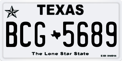 TX license plate BCG5689