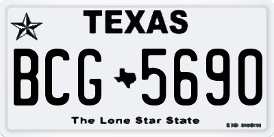 TX license plate BCG5690