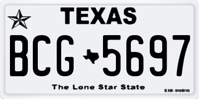 TX license plate BCG5697