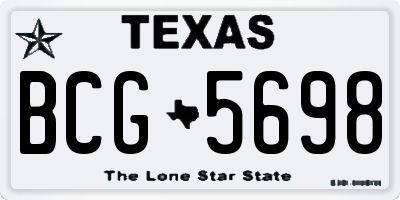 TX license plate BCG5698