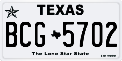 TX license plate BCG5702