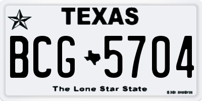 TX license plate BCG5704