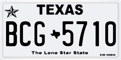 TX license plate BCG5710