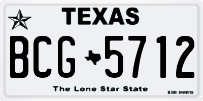 TX license plate BCG5712