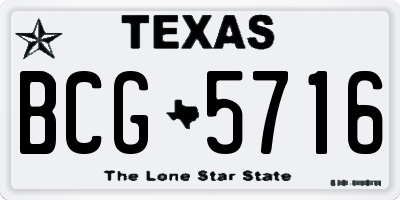 TX license plate BCG5716
