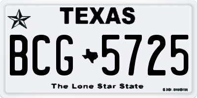 TX license plate BCG5725