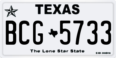 TX license plate BCG5733