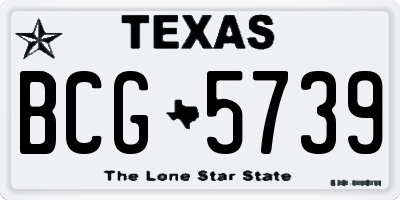 TX license plate BCG5739
