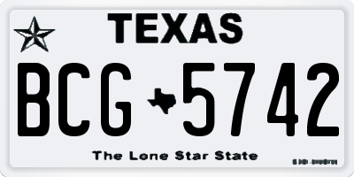 TX license plate BCG5742