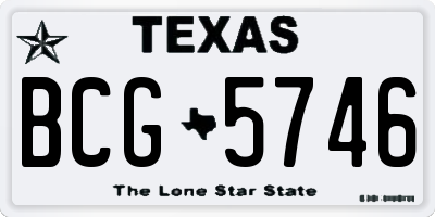 TX license plate BCG5746