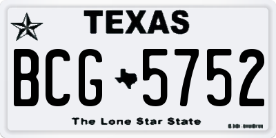 TX license plate BCG5752