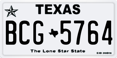 TX license plate BCG5764