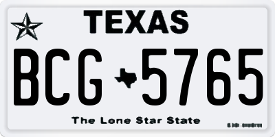 TX license plate BCG5765