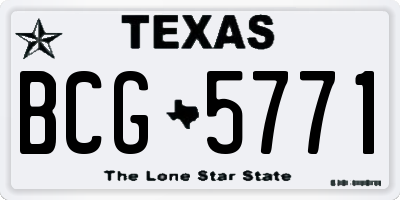 TX license plate BCG5771