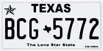 TX license plate BCG5772