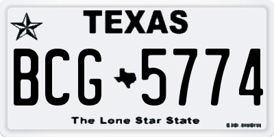 TX license plate BCG5774