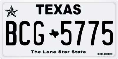 TX license plate BCG5775