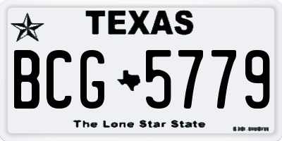TX license plate BCG5779