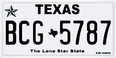 TX license plate BCG5787