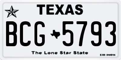 TX license plate BCG5793