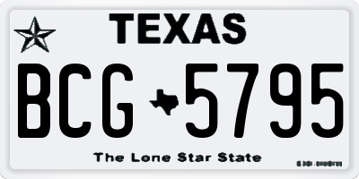 TX license plate BCG5795