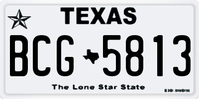 TX license plate BCG5813