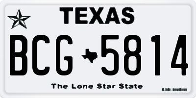 TX license plate BCG5814