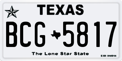 TX license plate BCG5817