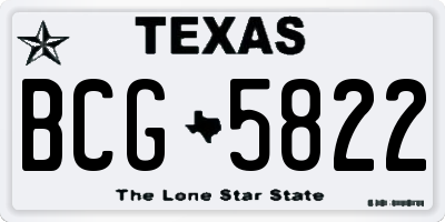 TX license plate BCG5822