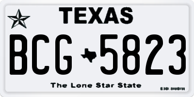 TX license plate BCG5823