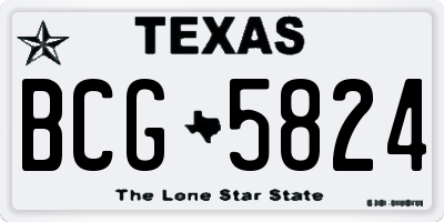 TX license plate BCG5824