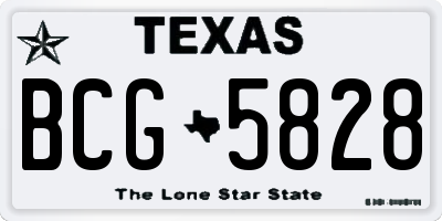 TX license plate BCG5828