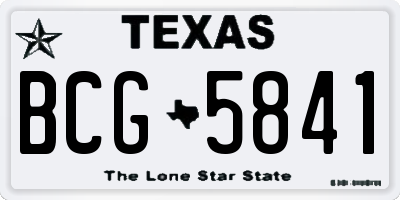 TX license plate BCG5841