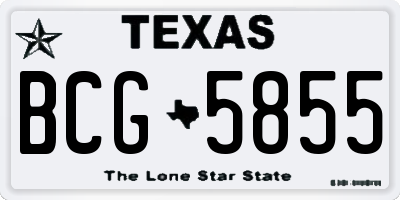 TX license plate BCG5855