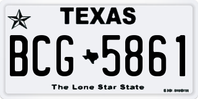 TX license plate BCG5861