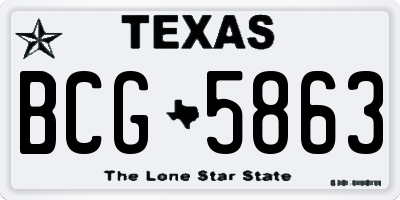 TX license plate BCG5863