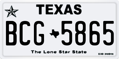 TX license plate BCG5865