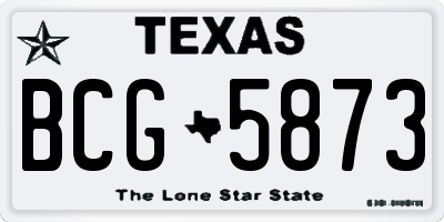 TX license plate BCG5873
