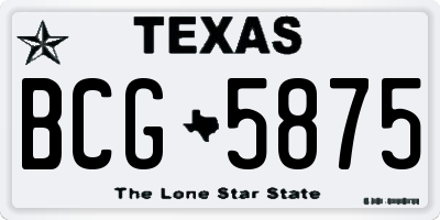 TX license plate BCG5875