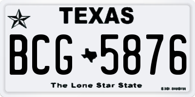 TX license plate BCG5876