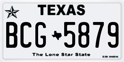 TX license plate BCG5879