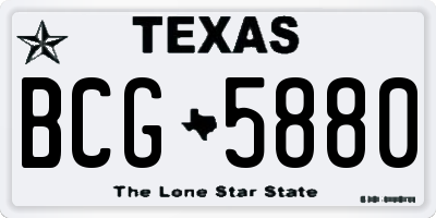 TX license plate BCG5880