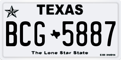 TX license plate BCG5887