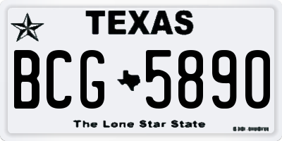 TX license plate BCG5890