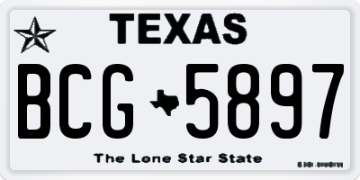 TX license plate BCG5897