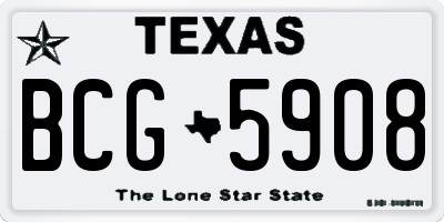 TX license plate BCG5908