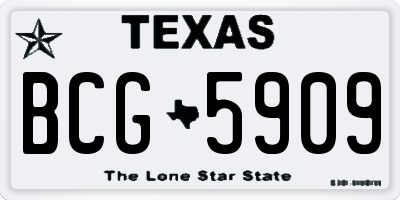 TX license plate BCG5909